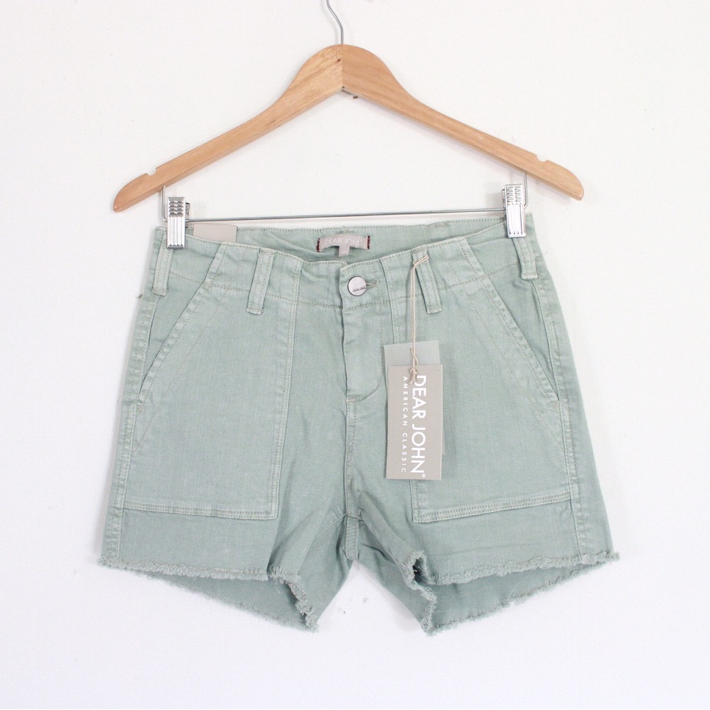 Dear John Sage Green Jean Shorts